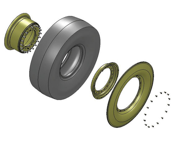 Exploded view Hutchinson tyre shield