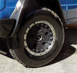 SUV with 2-piece wheel